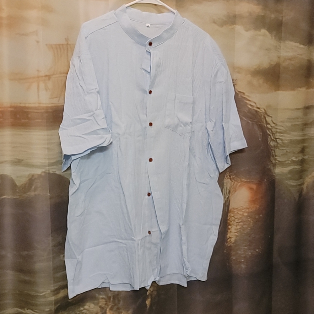 Pale sky blue Mexican wedding shirt